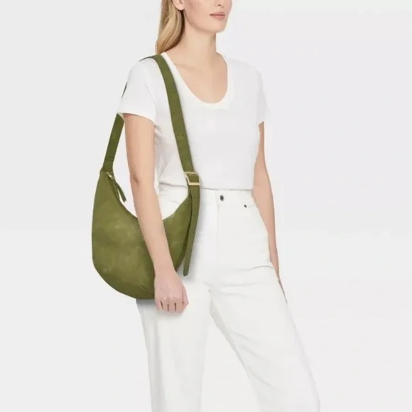 Universal Thread - Slouchy Crescent Sling Handbag - Universal Thread  Green - Picture 2 of 7